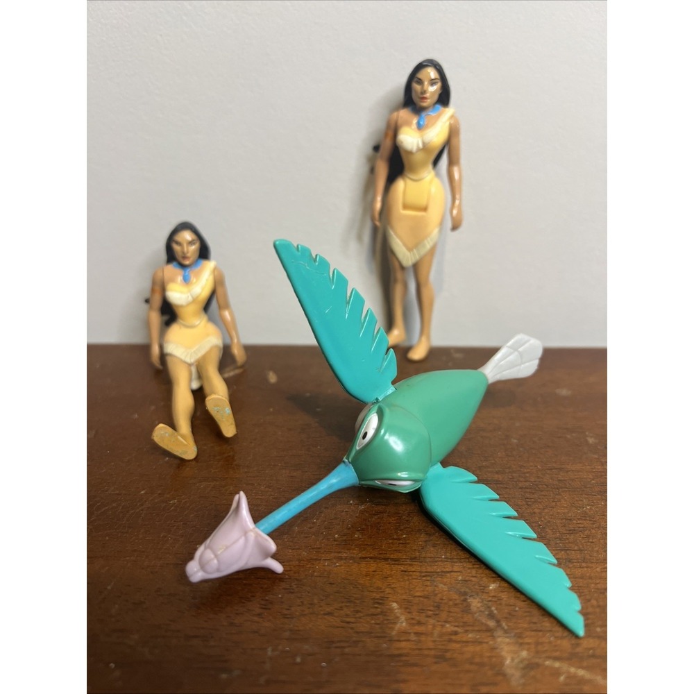 Disney Pocohantas 3 Figure Lot, 2 Pocahontas, 1 Flit From Burger King 1995